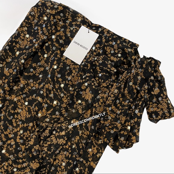 Sabina Musayev Sky Floral Print Wrap Skirt - Picture 7 of 10